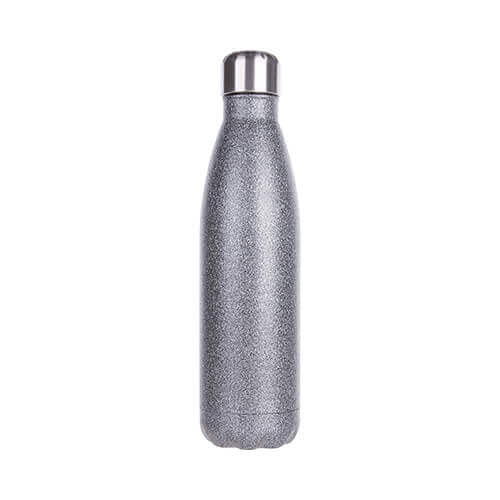 Water bottle - bottle 500 ml for sublimation printing – grey glitter