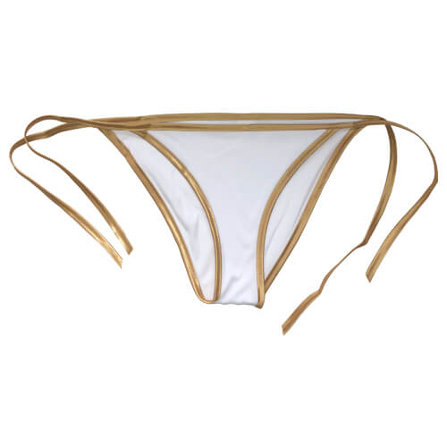 Women’s sublimation-ready briefs with gold trim