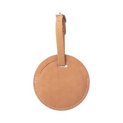 Etiquette bagage en cuir pour sublimation - cercle marron
