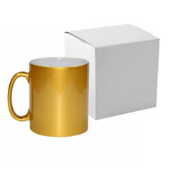 Mug 300 ml métallisés – or avec boîte Sublimation Transfert Thermique