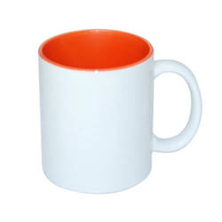 Mug blanc A+ 330 ml avec intérieur orange Sublimation Transfert Thermique