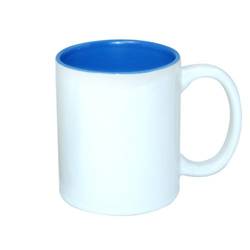 Mug blanc ECO 330 ml avec intérieur bleu azur Sublimation Transfert Thermique