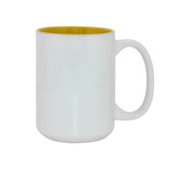 Mug blanc MAX A+ 450 ml avec intérieur jaune Sublimation Transfert Thermique