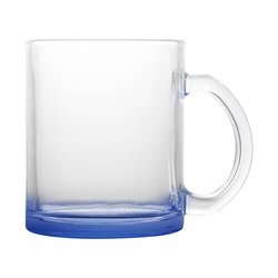 Mug en verre de 330 ml pour sublimation - avec un fond bleu marine
