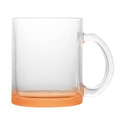 Mug en verre de 330 ml pour sublimation - avec un fond orange 