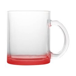Mug en verre de 330 ml pour sublimation - avec un fond rouge