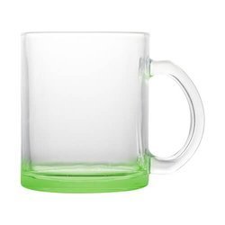Mug en verre de 330 ml pour sublimation - avec un fond vert