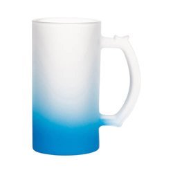 Mug en verre givré pour sublimation - bleu dégradé 470 ml