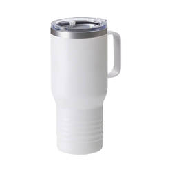 Mug inox 650 ml avec anse pour sublimation - blanc mat