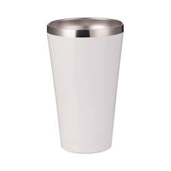 Mug /tumbler/ en acier inox 450 ml sans couvercle, sublimable - blanc
