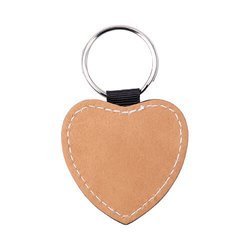 Porte-clés en cuir pour sublimation - coeur gris