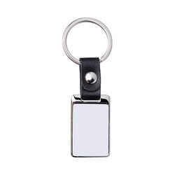 Porte-clés en métal pour clés de sublimation - un petit rectangle sur un bracelet noir