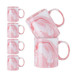 Set de 6 mugs 330 ml pour sublimation - marbre rose