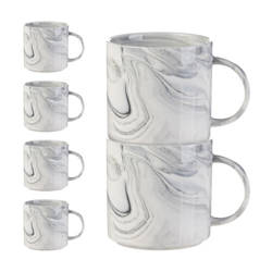 Set de 6 mugs 350 ml pour sublimation - marbre gris