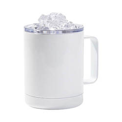 Tasse à café 300 ml pour sublimation - blanc, couvercle avec glace artificielle