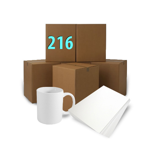 216 mugs blancs classe AA+ 330 ml ramette de papier de sublimation A3 offerte Sublimation Transfert Thermique