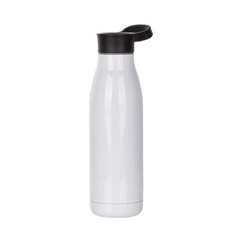 Bouteille d'eau - Bouteille de boisson 500 ml avec poignée de sublimation horizontale - blanc