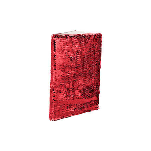 Cahier A5 avec couverture avec paillettes pour sublimation - rouge