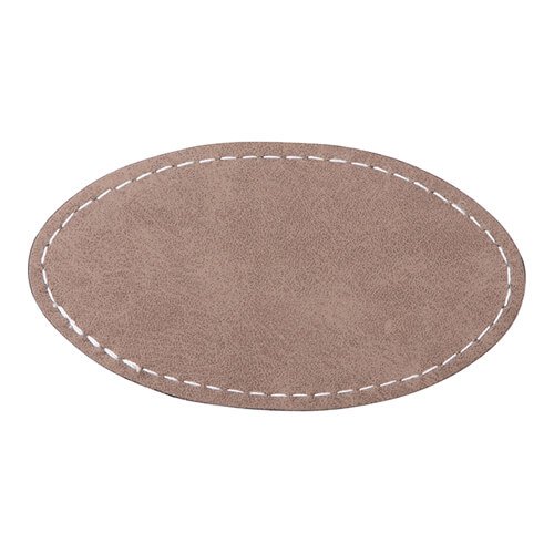 Etiquette ovale en cuir 8,2 x 4,4 cm pour sublimation - gris
