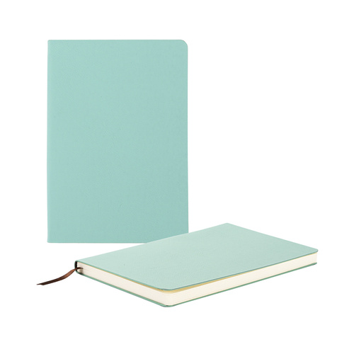 Lot de 2 cahiers avec couverture en cuir gravé - turquoise