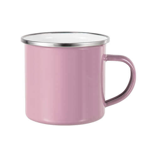 Mug 360 ml en métal émaillé pour sublimation - rose