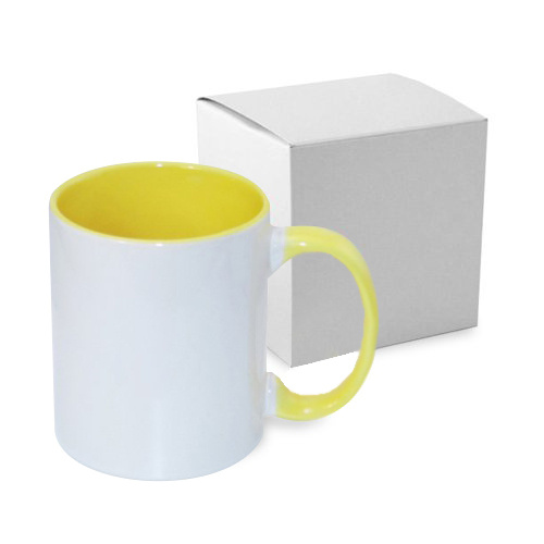 Mug A+ 330 ml FUNNY jaune avec boîte Sublimation Transfert Thermique