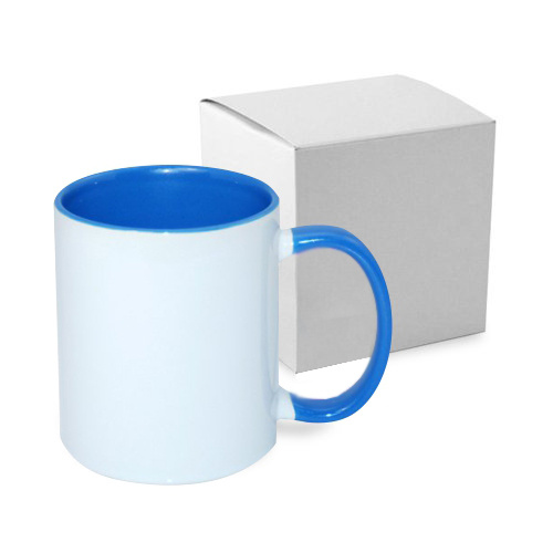 Mug ECO 330 ml FUNNY bleu azur avec boîte Sublimation Transfert Thermique