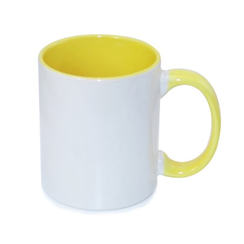 Mug ECO 330 ml FUNNY jaune Sublimation Transfert Thermique