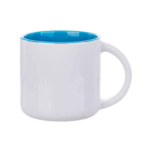 Mug blanc 400 ml avec intérieur bleu ciel pour sublimation