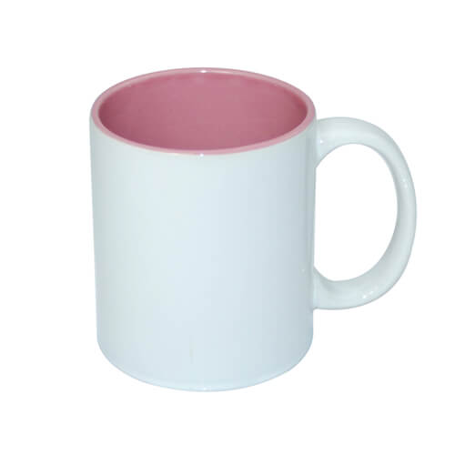 Mug blanc A+ 330 ml avec intérieur rose Sublimation Transfert Thermique