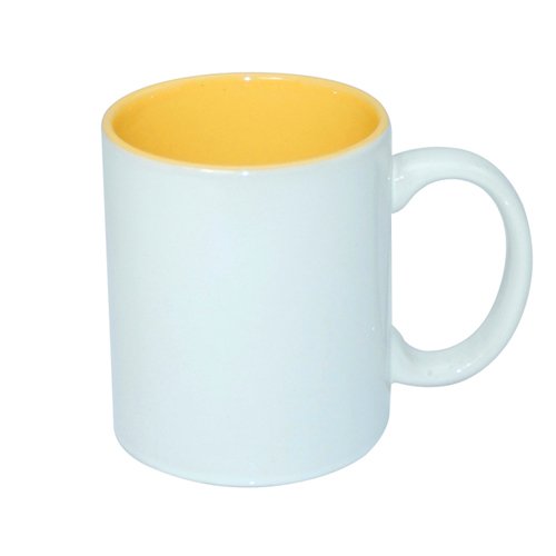 Mug blanc ECO 330 ml avec intérieur jaune or Sublimation Transfert Thermique