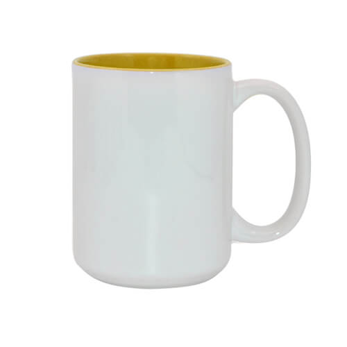 Mug blanc MAX A+ 450 ml avec intérieur jaune Sublimation Transfert Thermique