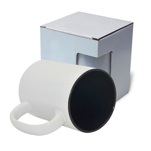 Mug blanc MAX A+ 450 ml avec intérieur noir avec boîte KAR5 Sublimation Transfert Thermique