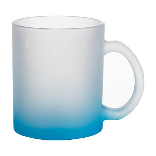 Mug en verre dépoli 330 ml pour sublimation - dégradé bleu