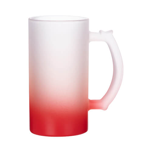 Mug en verre givré pour sublimation - rouge dégradé 470 ml
