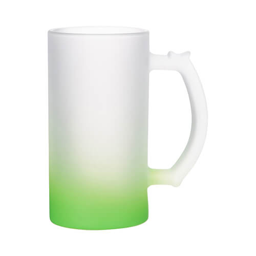 Mug en verre givré pour sublimation - vert dégradé 470 ml