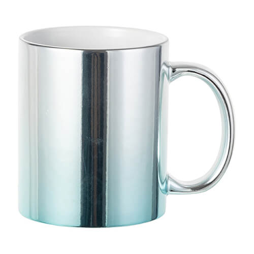 Mug plaqué or 330 ml pour sublimation - dégradé bleu argenté
