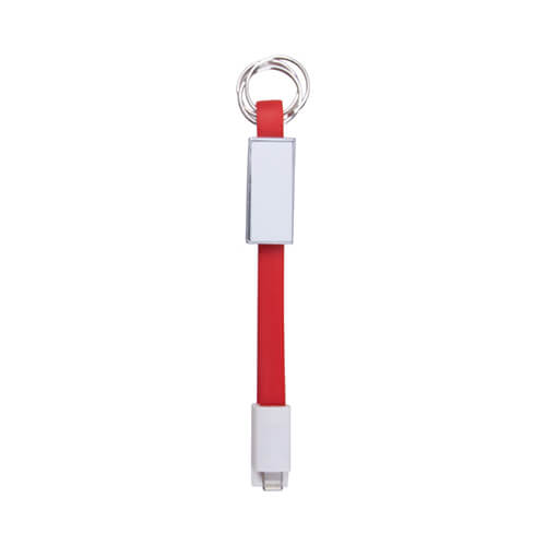 Porte-clés - Câble de données Lightning pour sublimation - rouge