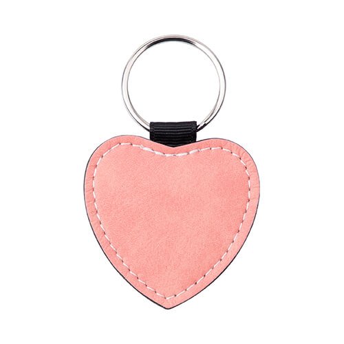 Porte-clés en cuir pour sublimation - coeur rose