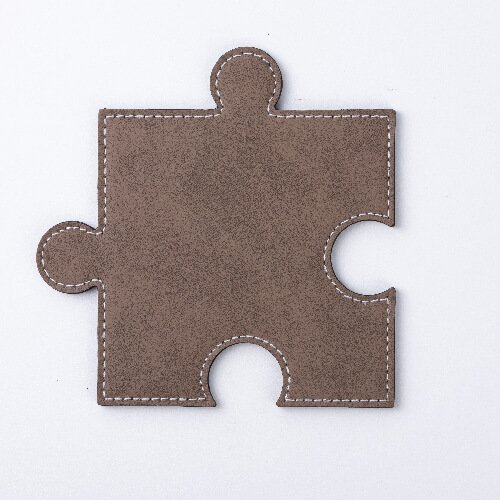 Sous-tasses en cuir en forme de puzzle à sublimation - gris