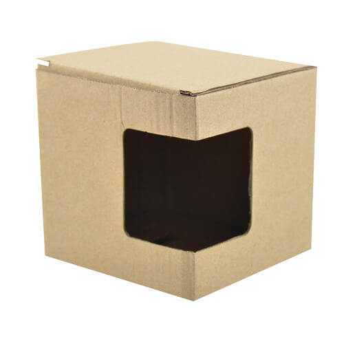 Une boîte avec une fenêtre pour un mug de 330 ml.