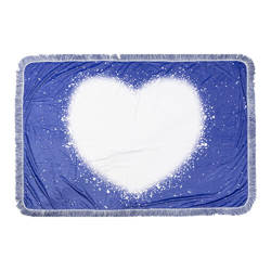 Βελούδινη λευκασμένη κουβέρτα μπλε καρδιάς για εξάχνωση