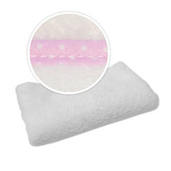 Κουβέρτα με ροζ τελείωμα σε λευκές κουκίδες εξάχνωση