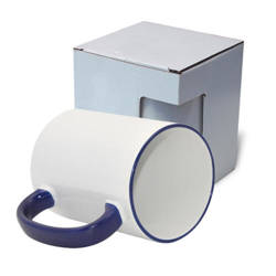Κούπα MAX A+ 450 ml με μπλε λαβή και κουτί από χαρτόνι KAR5 θερμική εξάχνωση με θερμική μεταφορά