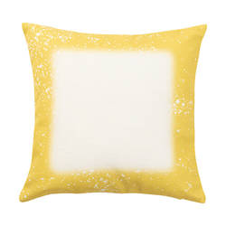 Λινό μαξιλαροθήκη 40 x 40 cm Λευκασμένο Starry Yellow για εξάχνωση