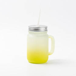 Mason Jar παγωμένη γυάλινη κούπα για εξάχνωση - πράσινη διαβάθμιση λάιμ