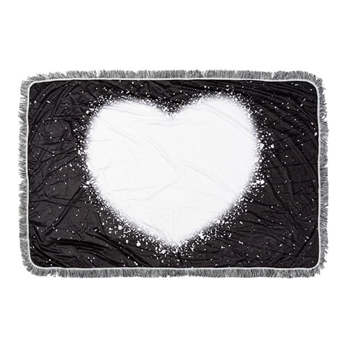 Λευκασμένη αστραφτερή μαύρη καρδιά βελούδινη κουβέρτα για εξάχνωση