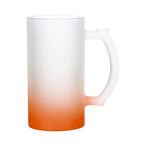 Παγωμένο γυάλινο ποτήρι 470 ml για εξάχνωση - πορτοκαλί διαβάθμιση