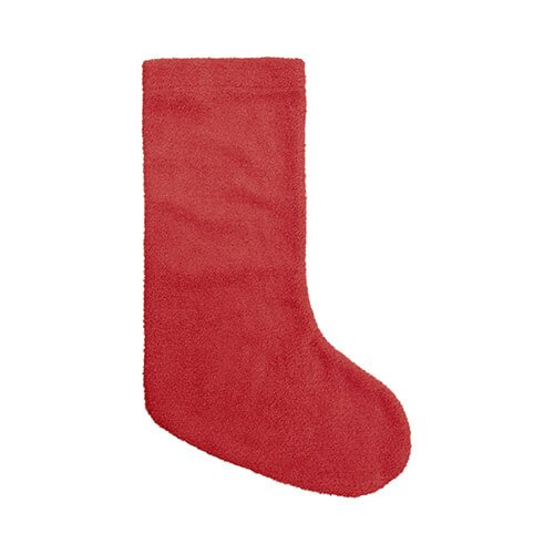 Χριστουγεννιάτικη βελούδινη κάλτσα για εξάχνωση - κόκκινο και λευκό