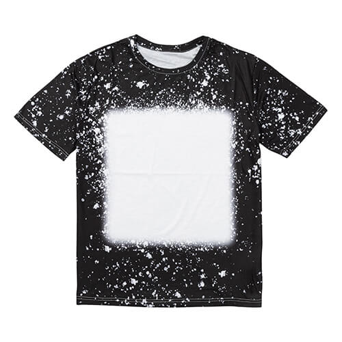 T-shirt βαμβακερό σαν λευκασμένο αστρικό μαύρο για εξάχνωση